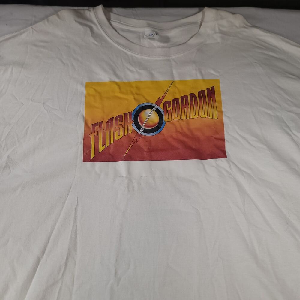 Flash Gordon Gildan Crew Neck Graphic Short Sleeve T Shirt Mens Size 3XL White